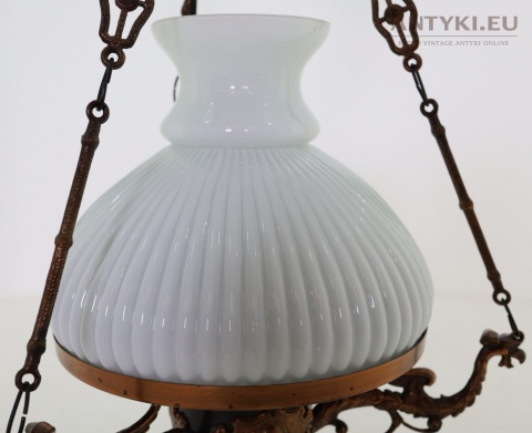 Polska antyczna lampa wisząca Artimex vintage PRL – metaloplastyka Łódź