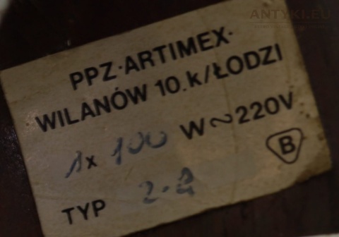 Polska antyczna lampa wisząca Artimex vintage PRL – metaloplastyka Łódź