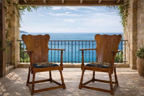 vintage krzesło dębowe na taras