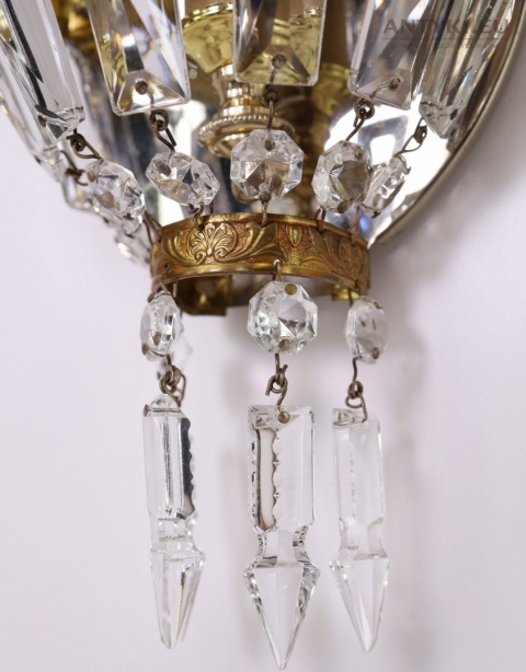 lampa ścienna kryształowa retro