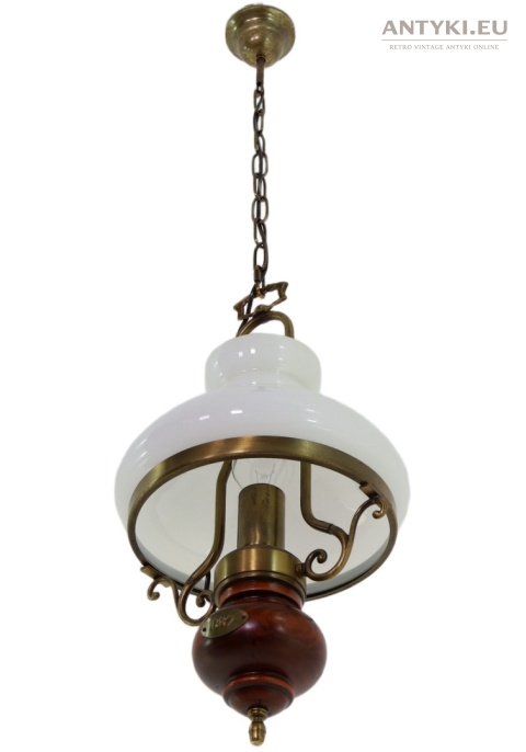 klimatyczna lampa vintage mleczne szkło