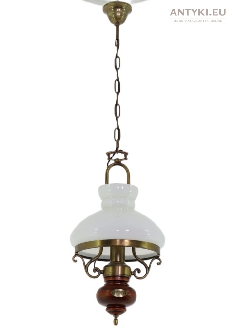 retro lampa z mlecznym kloszem szkło