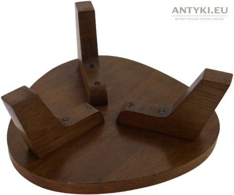 Minimalistyczny kwietnik drewniany okrągły – stojak na kwiaty retro, styl skandynawski