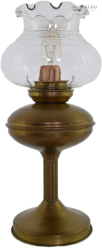 Zabytkowa lampa stołowa mosiężna. Lampy retro vintage.
