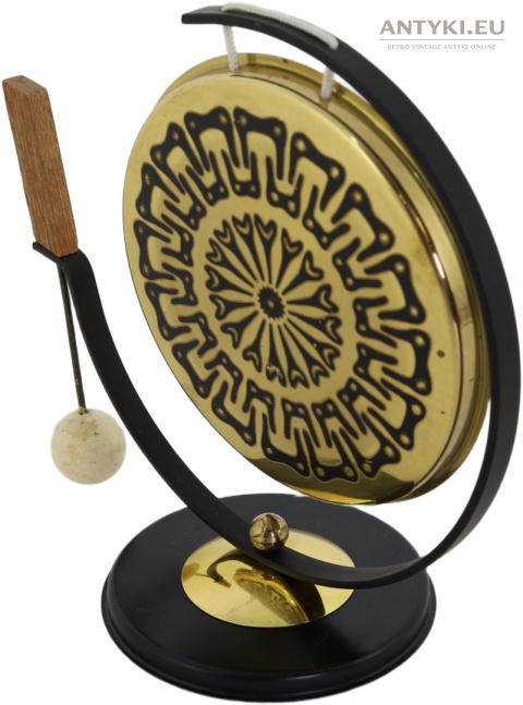 gong retro z drewnianym bijakiem
