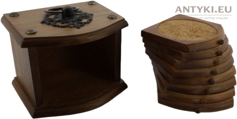 komplet podstawek korkowych vintage