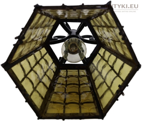 stara lampa ogrodowa ze szkłem strukturalnym
