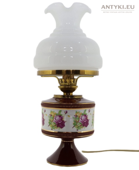 lampa stołowa bordowa antyczna