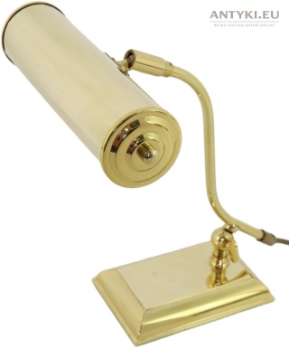 Klasyczna lampka bankierska mosiężna retro na biurko - regulowana lata 70/80