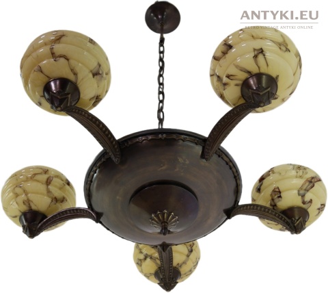oryginalny żyrandol art deco