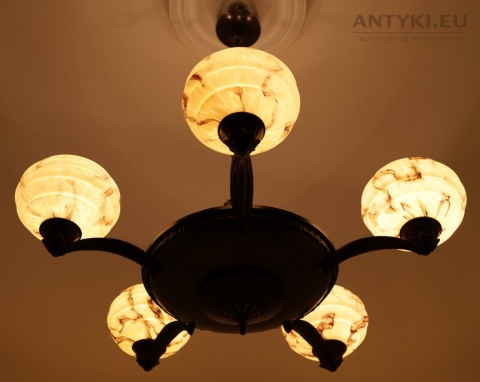 art deco żyrandol gabinetowy antyk