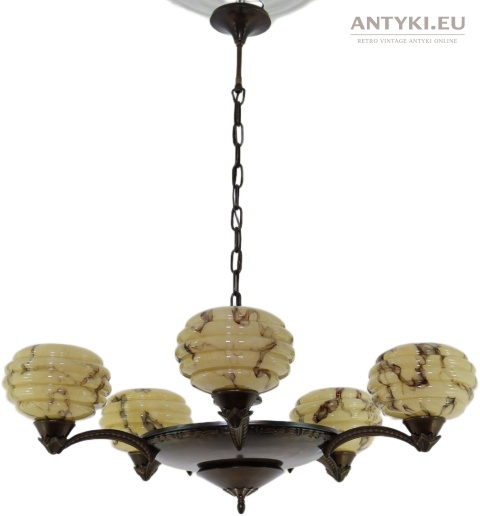 art deco żyrandol premium vintage