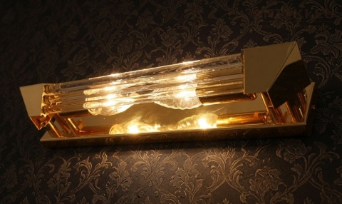 art deco kinkiet mosiężny ze szklanymi rurkami