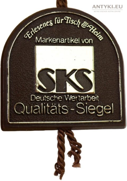 XL! Duży mosiężny wazon dzban SKS Germany 54 cm ze szklanym wkładem vintage