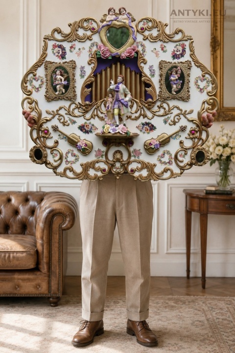 duży  panel ścienny neorokoko vintage