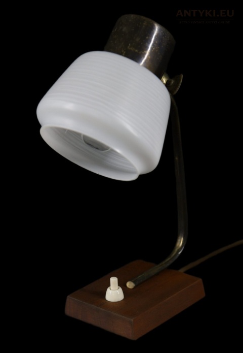 lampka stołowa vintage drewniana
