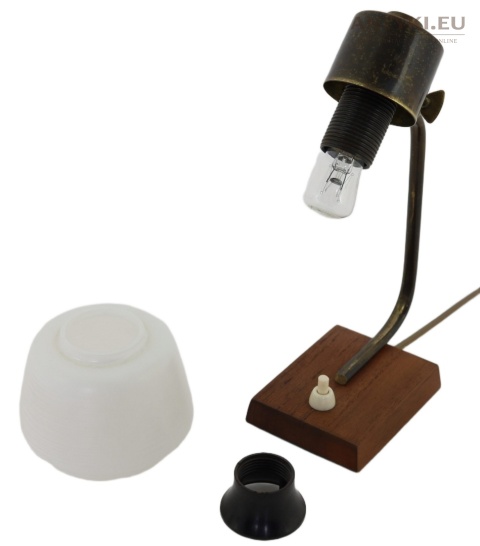 mid century lampka retro ze szklanym kloszem