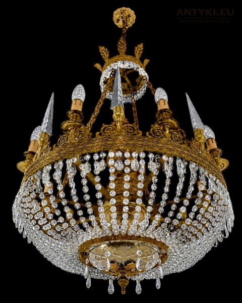 louis xv żyrandol kryształowy vintage
