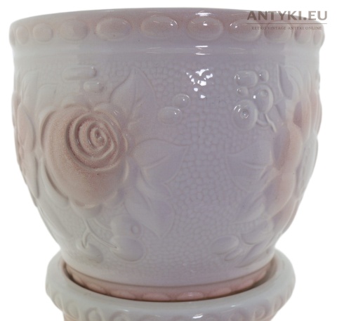 pudroworóżowy kwietnik ceramiczny