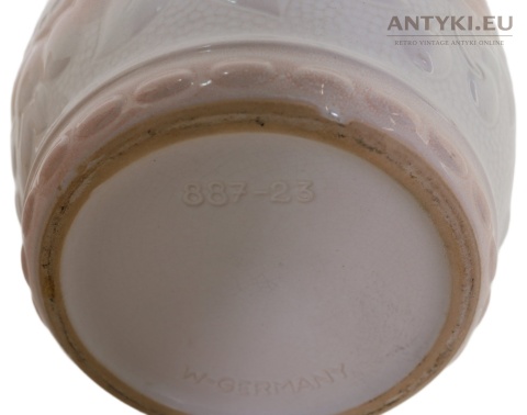 Antyczny ceramiczny kwietnik Scheurich West Germany vintage – kolumna z donicą