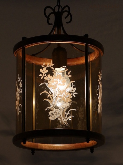 sufitowa rustykalna lampa walcowa