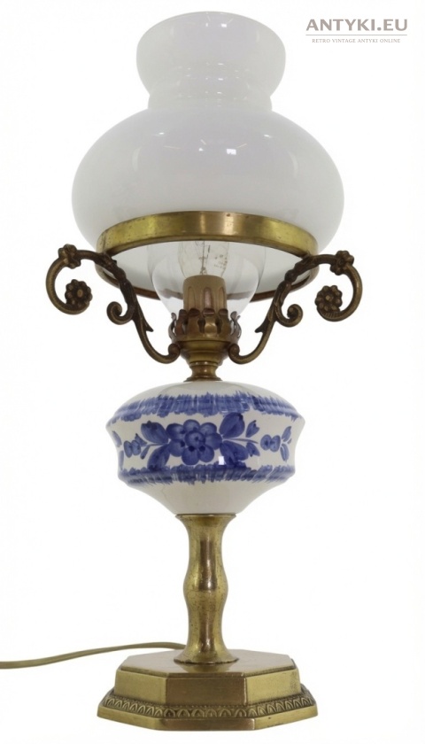 mosiężna lampa stołowa vintage