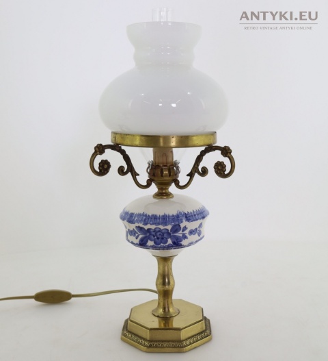 delf stołowa stylowa lampa elektryczna retro