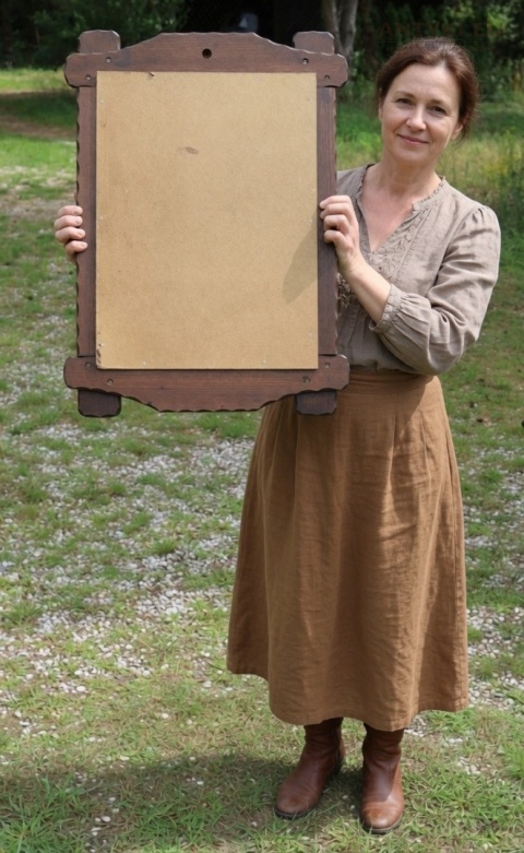 rustykalne lustro ścienne 73 na 53 cm