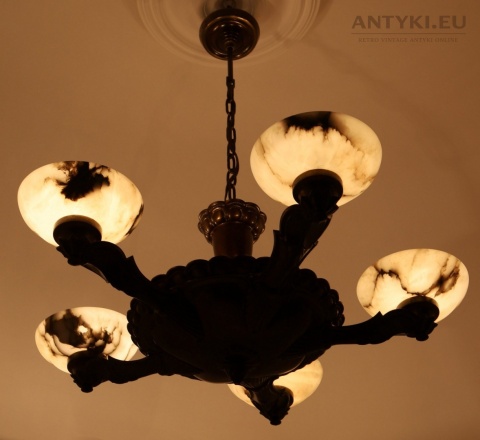 art deco antyczna lampa sufitowa XXL o średnicy 80 cm