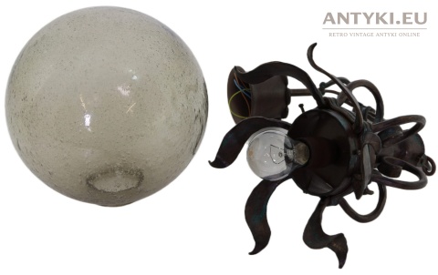 kuta lampa vintage z grubym szklanym kloszem