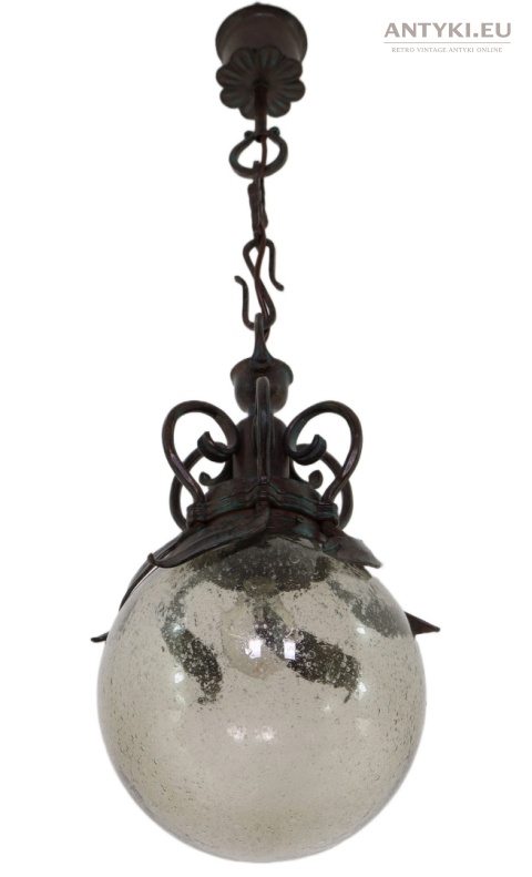 rustykalna lampa wisząca kuta