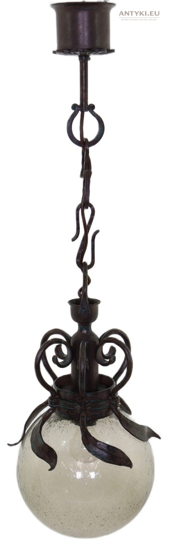 wisząca dekoracyjna lampa kowalska vintage