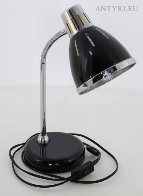 bauhaus czarna metalowa lampa stołowa z kablem 180 cm