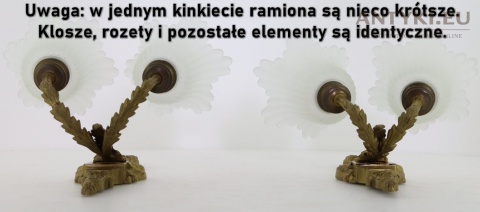 podwójne lampy ścienne vintage z roślinną ornamentyką