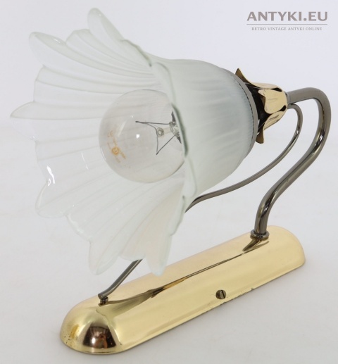 włoska lampa ścienna z florystycznym kloszem