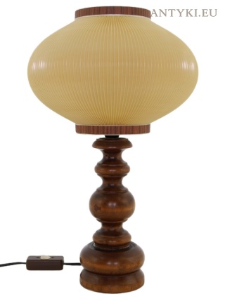 Lampa stołowa vintage z litego drewna – mid-century modern