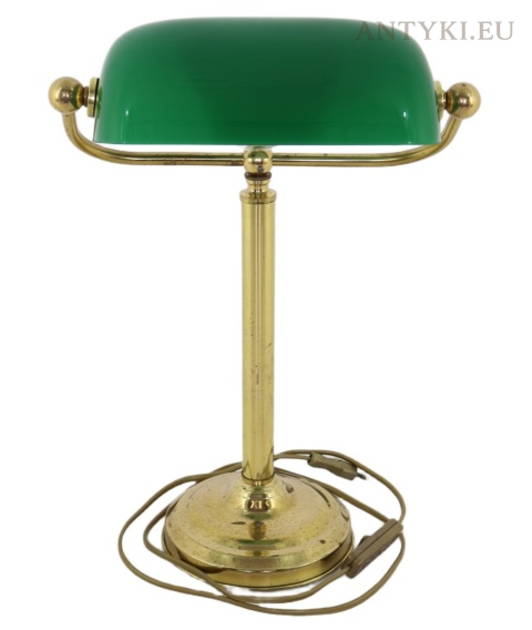 stołowa antyczna lampa bankierska