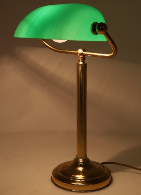 lampa bankierska z ruchomym zielonym kloszem