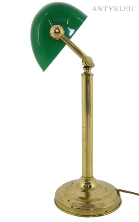 lampa gabinetowa bankierka z zielonym kloszem
