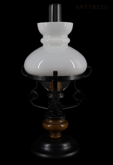 rustykalna lampka drewno szkło metal