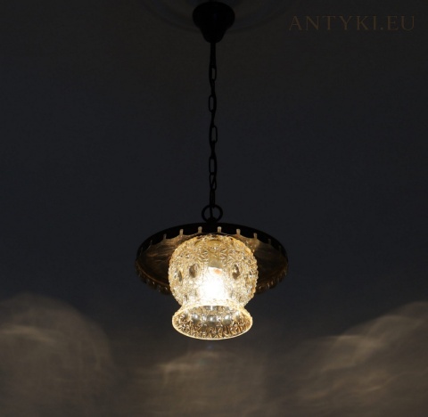 kompletna lampa rustykalna z kloszem i podsufitką