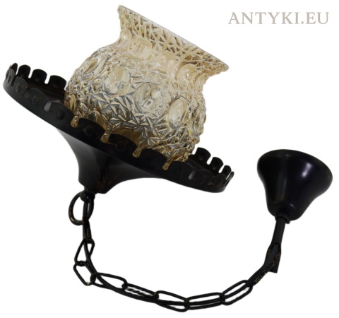 lampa wisząca z kloszem bursztynowym