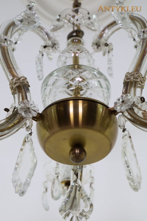 lampa sufitowa Maria Teresa ze szkła i mosiądzu