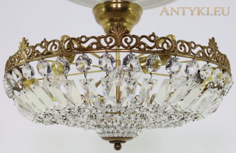 Antyk plafon kryształowy wiszące kryształy