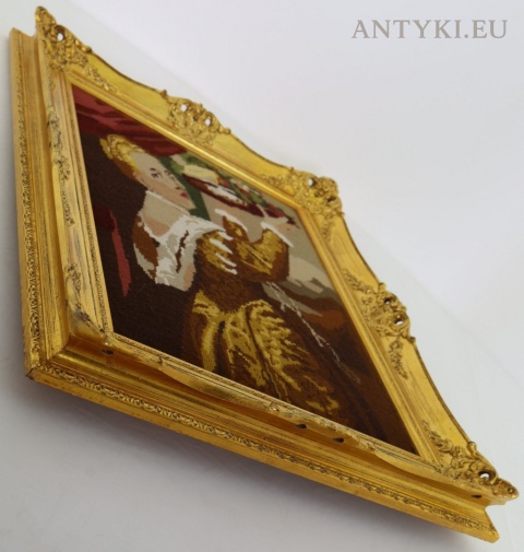 złota rama do obrazu w stylu Ludwika XV widoczna z boku