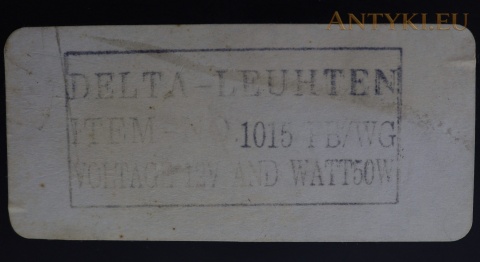 etykieta Delta-Leuchten z oznaczeniem modelu 1015 FB/WG