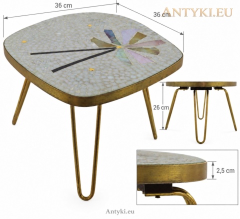 wymiary kwietnika: wysokość 26 cm, blat 36 na 36 cm i grubość 2,5 cm