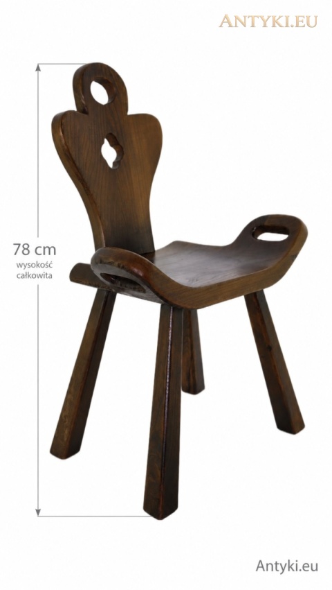 krzesło Brettstuhl z oznaczeniem wysokości całkowitej 78 cm