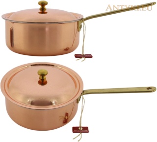 Miedziany rondel premium Spring Culinox z pokrywką – nieużywany, lata 80.