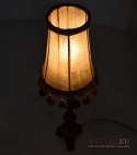 Eklektyczna smuka lampa stołowa z abażurem. Lampy retro.